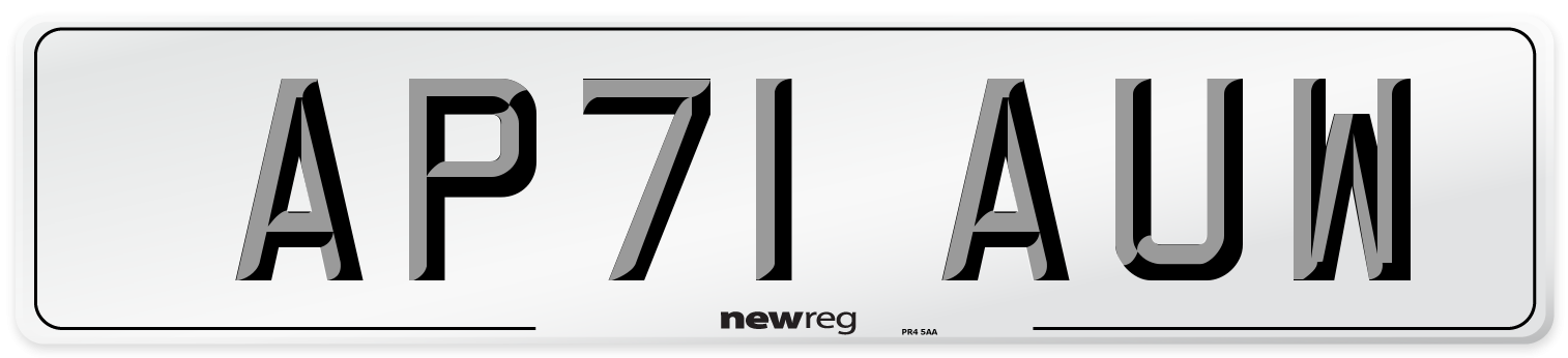 AP71 AUW Number Plate from New Reg